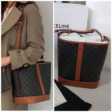 celine triomphe medium size|celine medium bucket triomphe.